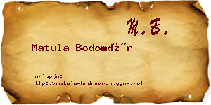 Matula Bodomér névjegykártya