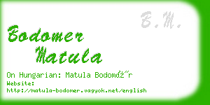 bodomer matula business card